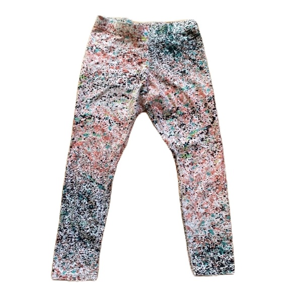 Nike Paint Splatter Print Cropped Leggings Crops Cropped Pants Running‎ Tights S - Picture 1 of 7